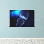 Conceptueel Afbeelding van de synapse van neuron i Canvas Afdruk (Insitu (Houten vloer))