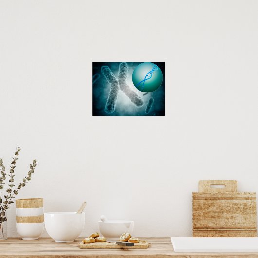 Conceptueel Afbeelding van een telomeer met DNA Poster (Keuken)