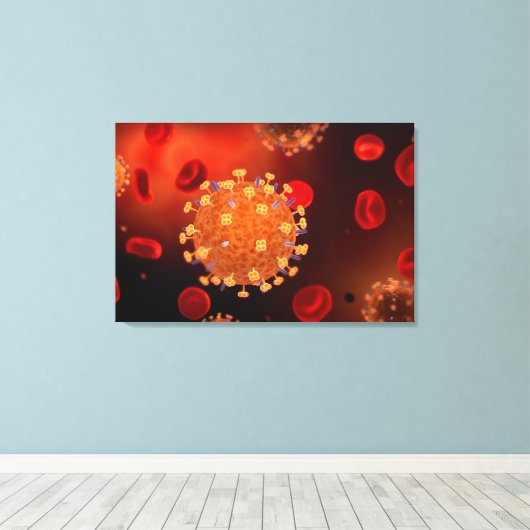 Conceptueel Afbeelding van griep dat griep veroorz Canvas Afdruk (Insitu (Houten vloer))