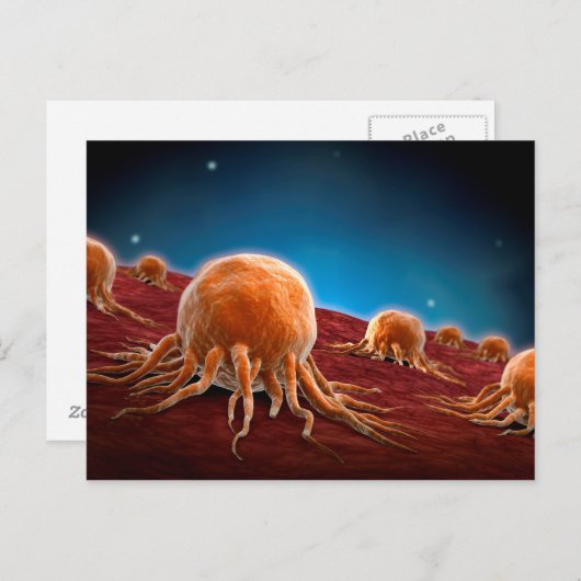 Conceptueel Afbeelding van het kankervirus 3 Briefkaart (Voorkant / Achterkant)