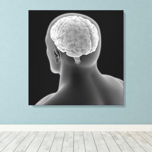 Conceptueel Afbeelding van het menselijk brein 2 Canvas Afdruk (Insitu (Houten vloer))