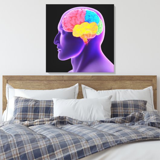 conceptueel Afbeelding van het menselijk brein 7 Canvas Afdruk (Insitu (Slaapkamer))
