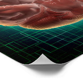 Conceptueel Afbeelding van het menselijk brein op Poster (Hoek)