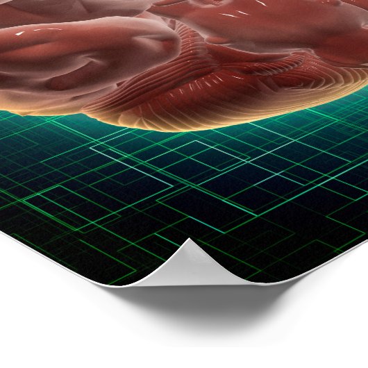 Conceptueel Afbeelding van het menselijk brein op Poster (Hoek)