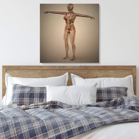Conceptueel Afbeelding van het menselijk zenuwstel Canvas Afdruk (Insitu (Slaapkamer))