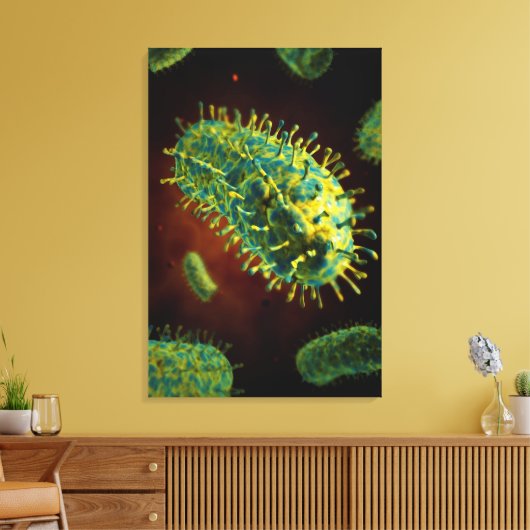 Conceptueel Afbeelding van het rabiësvirus 1 Canvas Afdruk (Insitu (Woonkamer))