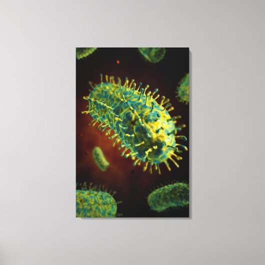 Conceptueel Afbeelding van het rabiësvirus 1 Canvas Afdruk (Voorkant)