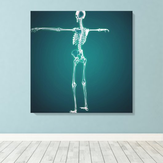 Conceptueel Afbeelding van het skeletstelsel bij d Canvas Afdruk (Insitu (Houten vloer))