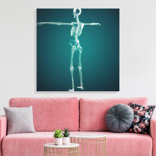 Conceptueel Afbeelding van het skeletstelsel bij d Canvas Afdruk (Insitu (Woonkamer))