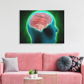 Conceptueel Afbeelding van het Vrouw met brein 2 Canvas Afdruk (Insitu (Woonkamer))