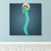 Conceptueel Afbeelding van humaan brein, schedel e Canvas Afdruk (Insitu (Houten vloer))