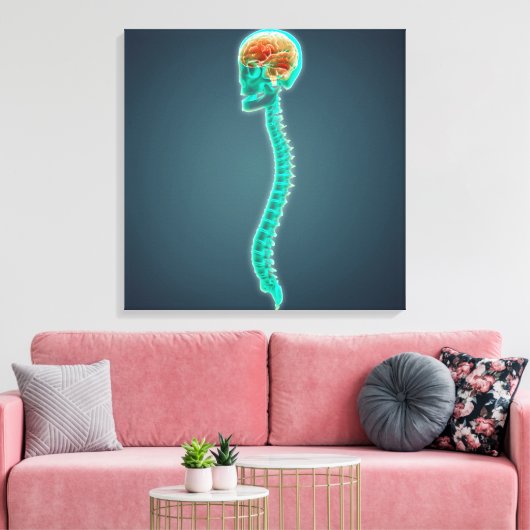 Conceptueel Afbeelding van humaan brein, schedel e Canvas Afdruk (Insitu (Woonkamer))