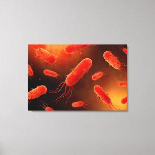 Conceptueel Afbeelding van lagellaatbacterie 1 Canvas Afdruk