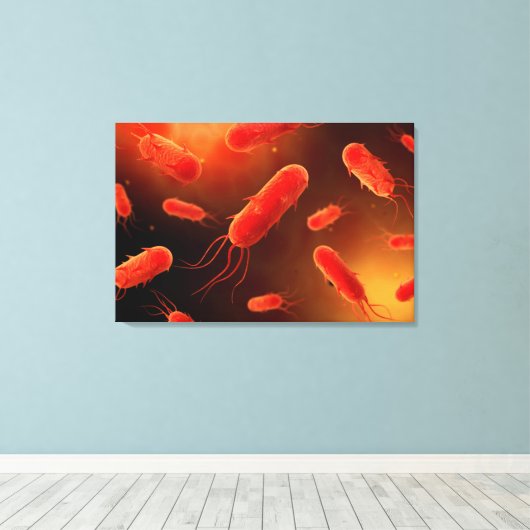 Conceptueel Afbeelding van lagellaatbacterie 1 Canvas Afdruk (Insitu (Houten vloer))