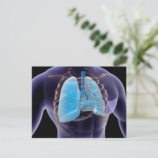 Conceptueel Afbeelding van menselijke longen en ri Briefkaart (Staand voorkant)