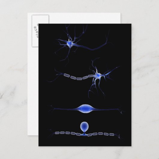 Conceptueel Afbeelding van neuron 1 Briefkaart (Voorkant / Achterkant)