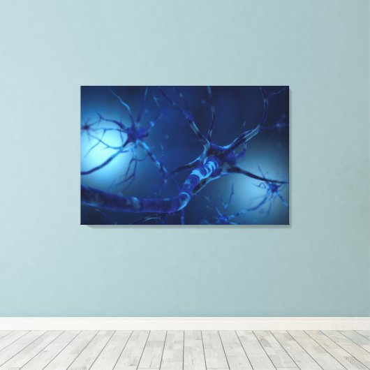 Conceptueel Afbeelding van Neuron 2 Canvas Afdruk (Insitu (Houten vloer))