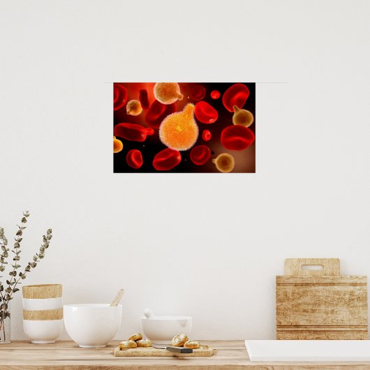 Conceptueel Afbeelding van plasma dat malaria vero Poster (Keuken)