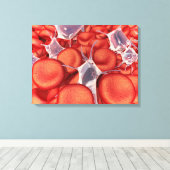 Conceptueel Afbeelding van rode bloedcellen 2 Canvas Afdruk (Insitu (Houten vloer))