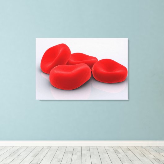 Conceptueel Afbeelding van rode bloedcellen Canvas Afdruk (Insitu (Houten vloer))