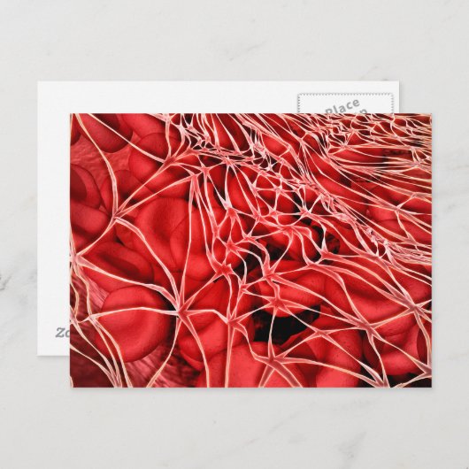 Conceptueel Afbeelding van rode bloedcellen met fi Briefkaart (Voorkant / Achterkant)