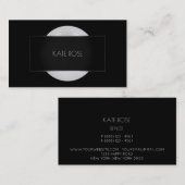 Conceptueel parelgrijs zwart Silver Round Lijst Vi Visitekaartje (Voorkant / Achterkant)