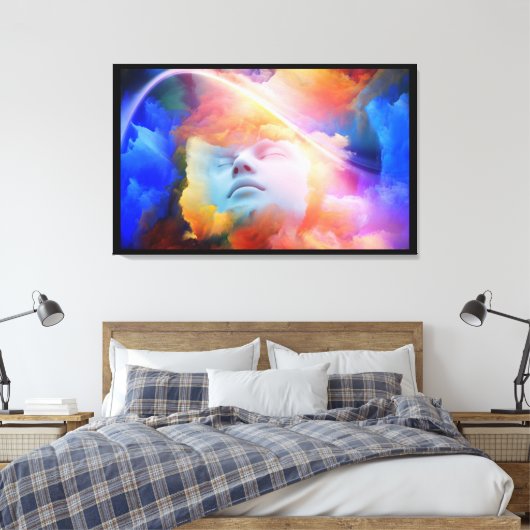 Conceptuele dromen van kleur Canvas Wall Art (Insitu (Slaapkamer))