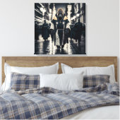 Conceptuele kunstmuur: Gorilla in monastieke gewad Canvas Afdruk (Insitu (Slaapkamer))