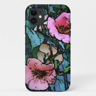 conceptuele  roze bloemen abstracte stijl iPhone 11 hoesje