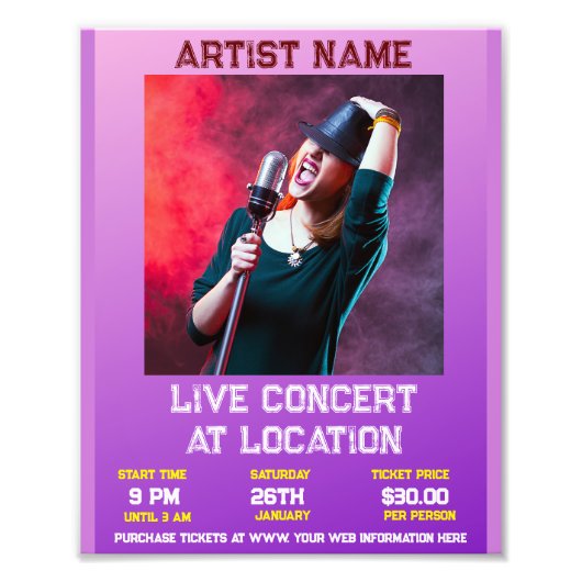 Concert 8 x 10 foto vergroting afdruk (Voorkant)