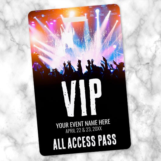 Concert All Access Evenement VIP Badge