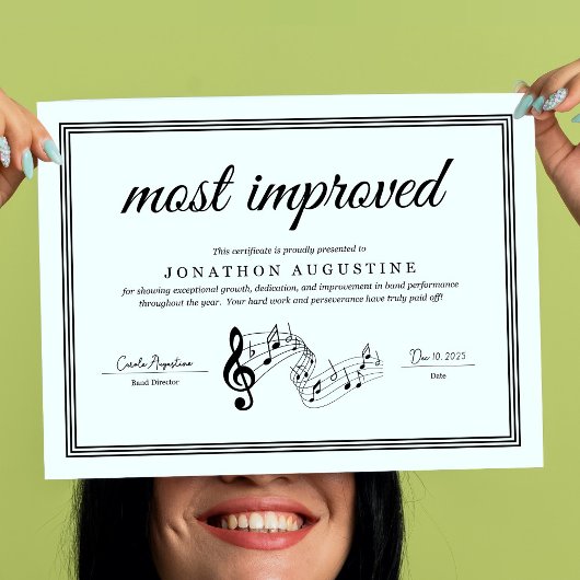 Concert Band, Marching Band, Choir Certificate Poster