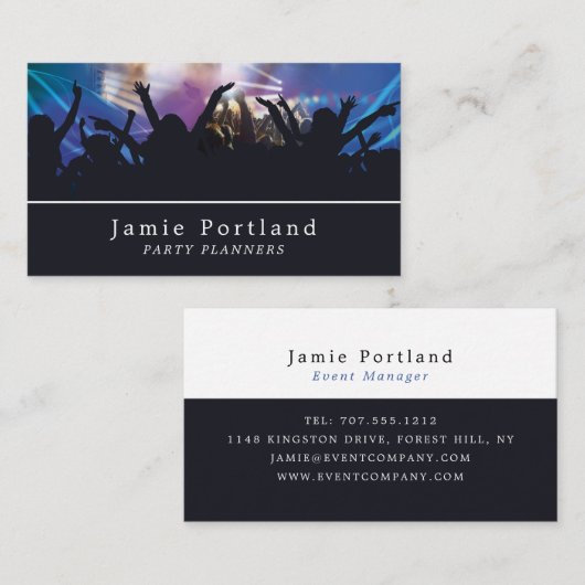 Concert Crowd, party Event Planner Visitekaartje (Voorkant / Achterkant)