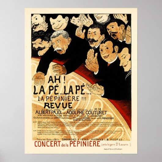 CONCERT DE LA PEPINIERE Paris 1898 Opera Theater Poster (Voorkant)