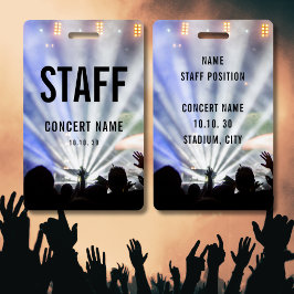 Concert Event Conventie Aangepaste Naam Personeel Badge