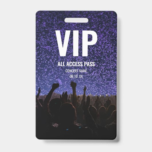 Concert Festival VIP All Access Aangepaste Naam Badge (Voorzijde)