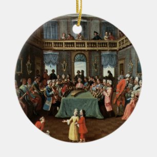 concert in een privéhuis keramisch ornament