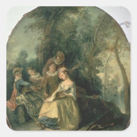concert in het park, 1725 vierkante sticker (Voorkant)
