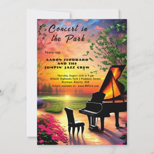 concert in het park kaart (Voorkant)