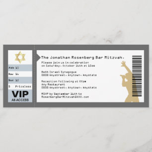 Concert met ticket Bar Mitzvah in grijs Kaart
