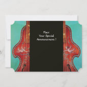 CONCERT MUSIC, WEDDING, Red Blue Turquoise Lirone Kaart (Achterkant)