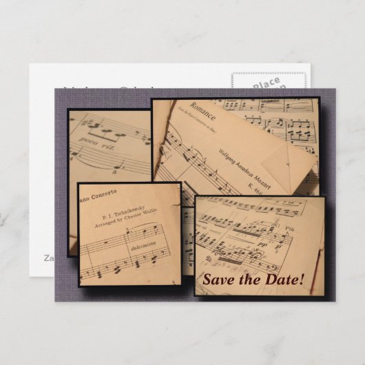 Concert of overweging Save the Date Briefkaart (Voorkant / Achterkant)