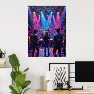Concert onder fel licht poster