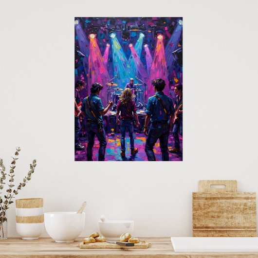 Concert onder fel licht poster (Keuken)