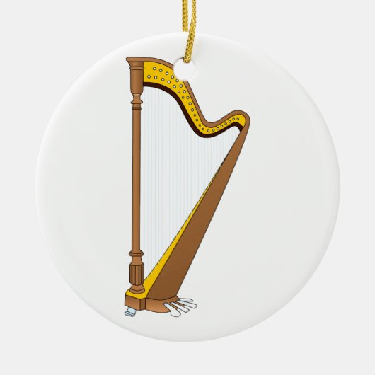 Concert Pedal Harp grafisch ontwerp Keramisch Ornament (Voorkant)