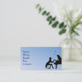 Concert pianist blauw visitekaartje (Staand voorkant)