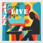 Concert Poster De Pianist - Origineel olieverfschi Raamsticker (Vel)