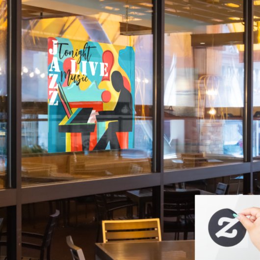 Concert Poster De Pianist - Origineel olieverfschi Raamsticker (Restaurant Raam)