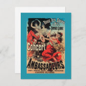 Concert Poster on Avenue Champs-Elysees Briefkaart (Voorkant / Achterkant)