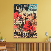 Concert Poster on Avenue Champs-Elysees Canvas Afdruk (Insitu (Woonkamer))